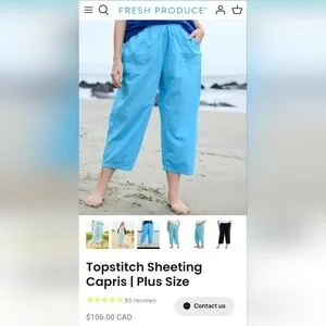 fresh produce Pants Jumpsuits Fresh Produce Brand Cotton Capris Size 3x Poshmark